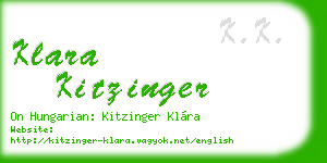 klara kitzinger business card